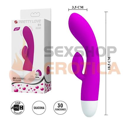 Estimulador de punto G con masajeador de clitoris y carga USB